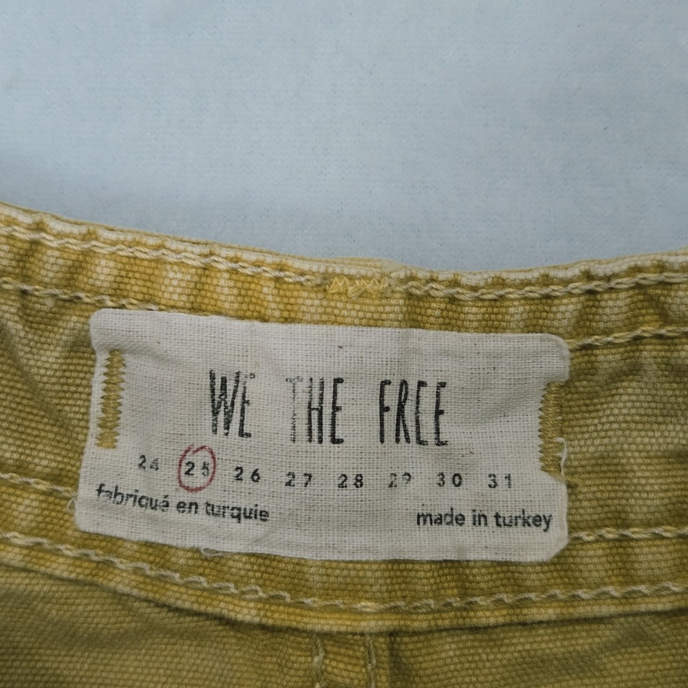 We The Free People Wide Leg Pants Womens High Rise Cropped Khaki Pumpkin Size 24 - Picture 6 of 8